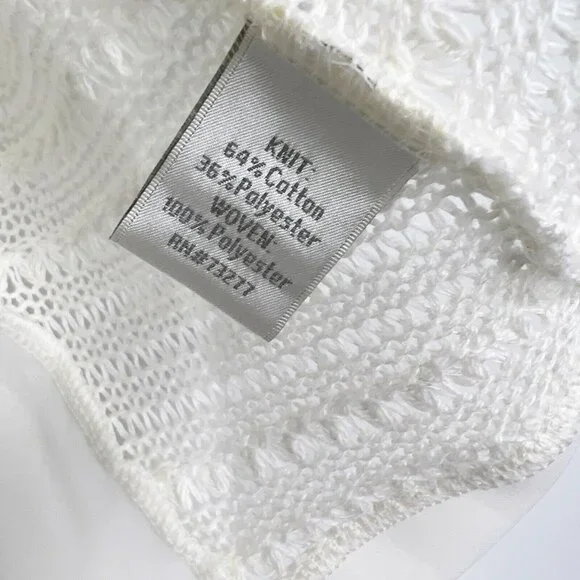 LC Lauren Conrad Top Stripe Ivory Sleeveless Knit Crochet Tank NWT - Picture 5 of 8